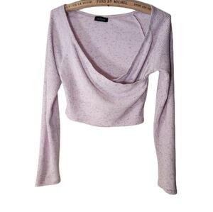 Large‎ Eclipse Light Purple Speckled Crop Top